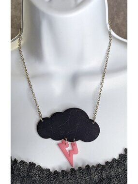 Claire's Cloud & Lightning Pendant Necklace